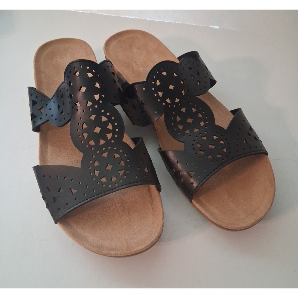 Easy Spirit Women's Brixton 3 Black Comfort Slip-On Sandals Size 9M New